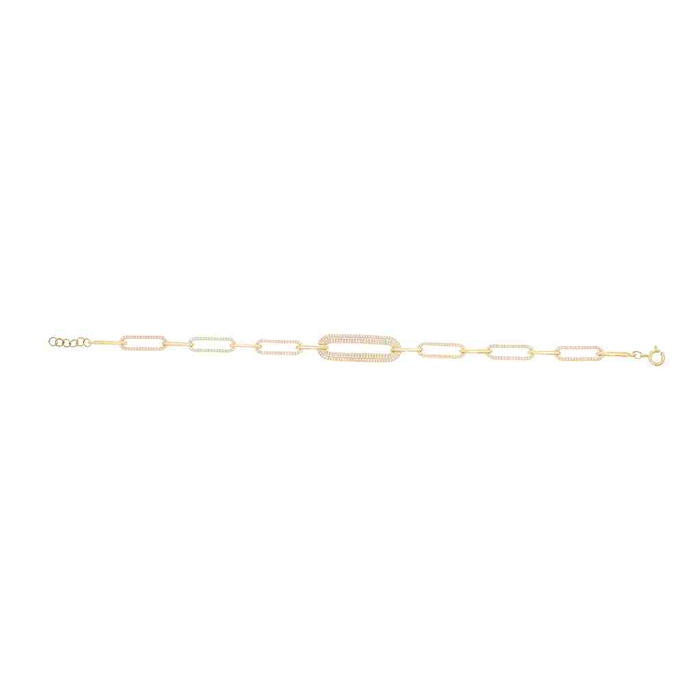 Papaerclip Link Pave Bracelets BR51117A